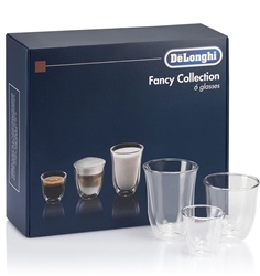 Delonghi  2 Espresso, 2 Cappuccino 2 Latte Macchaieto Glasse DLSC302