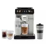 De'Longhi Eletta Explore ECAM45086S espresso machine brewing hot espresso and cold brew coffee